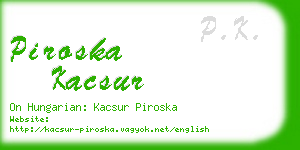 piroska kacsur business card